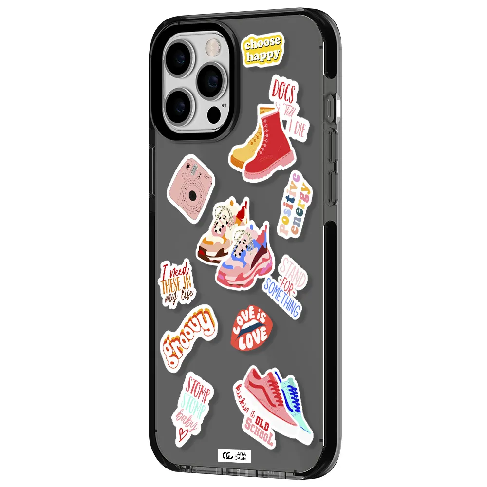 Positive Energy Apple iPhone 12 pro max impact Smoke Black Case