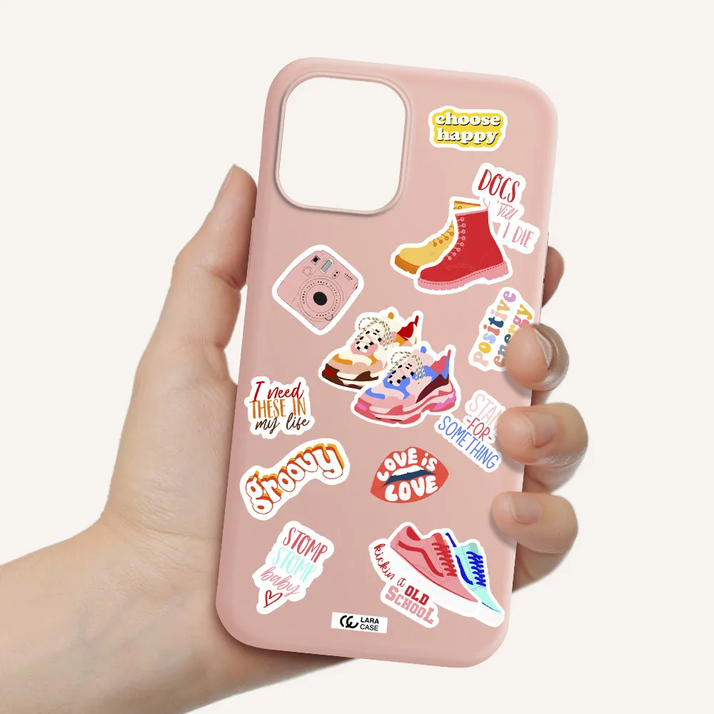 Positive Energy Apple iPhone 12 pro max Silicone pastel pink Case