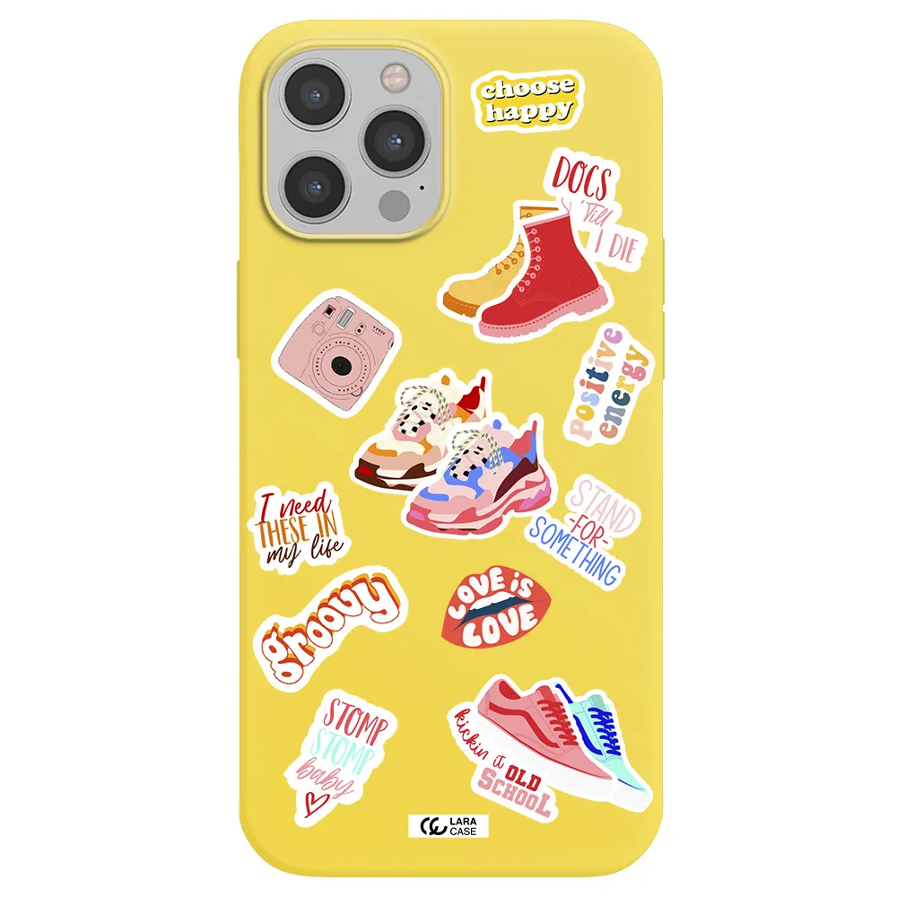 Positive Energy Apple iPhone 12 pro Silicone canary yellow Case