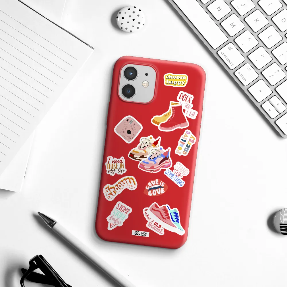 Positive Energy Apple iPhone 12 Silicone Imperial Red Case