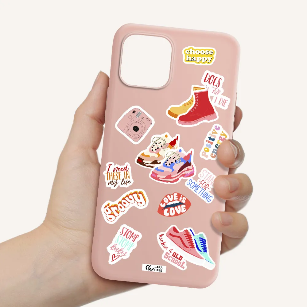 Positive Energy Apple iPhone 12 Silicone pastel pink Case