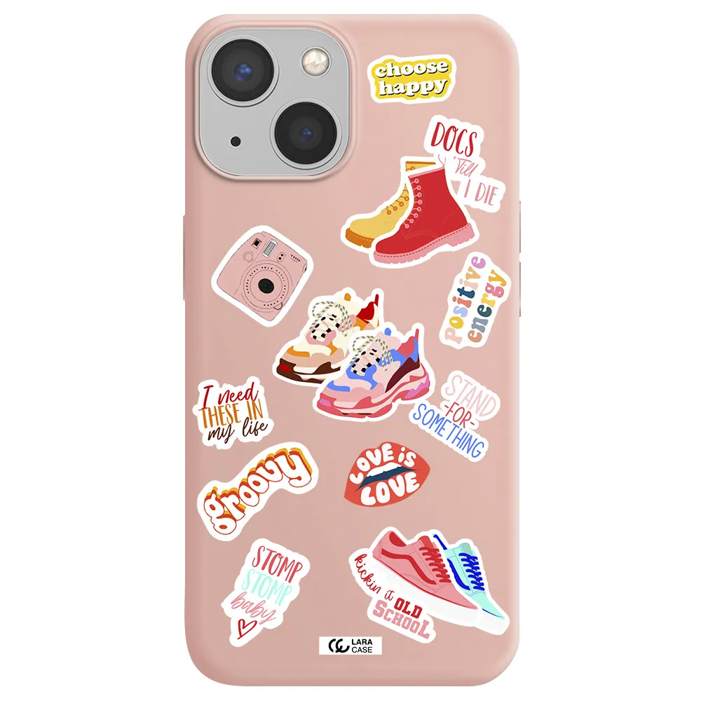 Positive Energy Apple iPhone 13 mini Silicone pastel pink Case