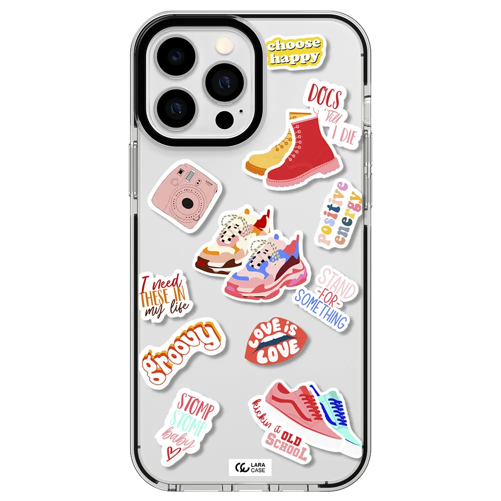 Positive Energy Apple iPhone 13 Pro Max impact black border Case