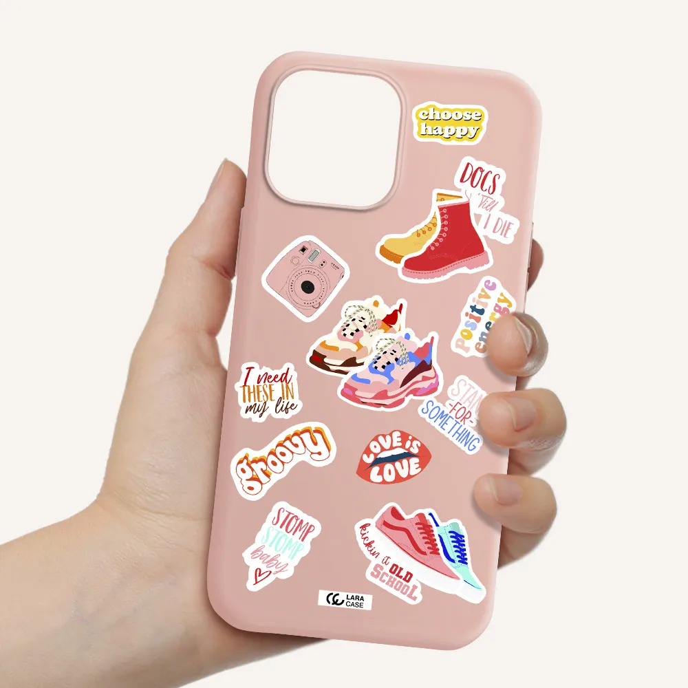 Positive Energy Apple iPhone 13 Pro Max Silicone pastel pink Case