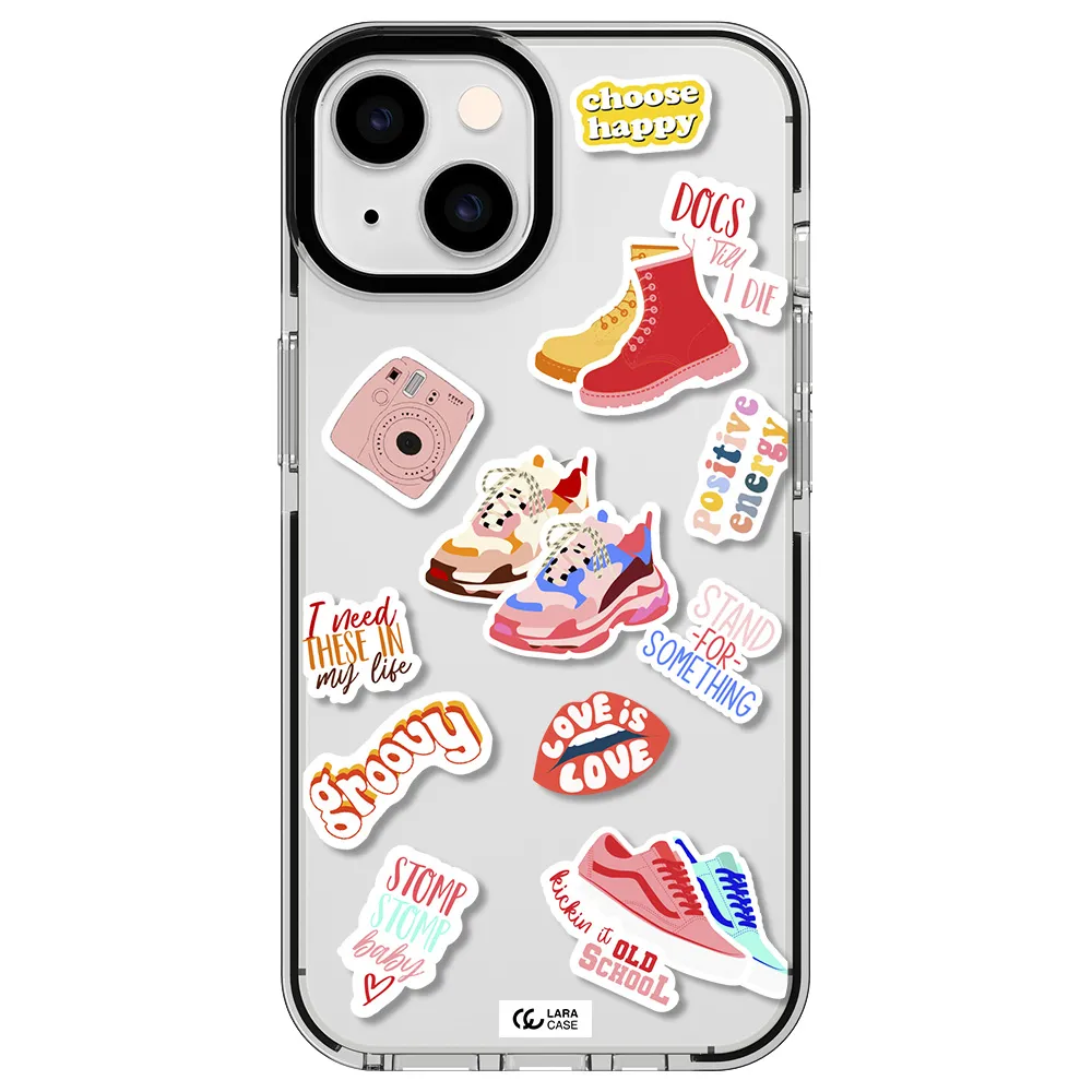 Positive Energy Apple iPhone 14 impact black border Case