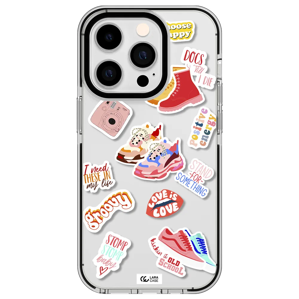 Positive Energy Apple iPhone 14 pro impact black border Case