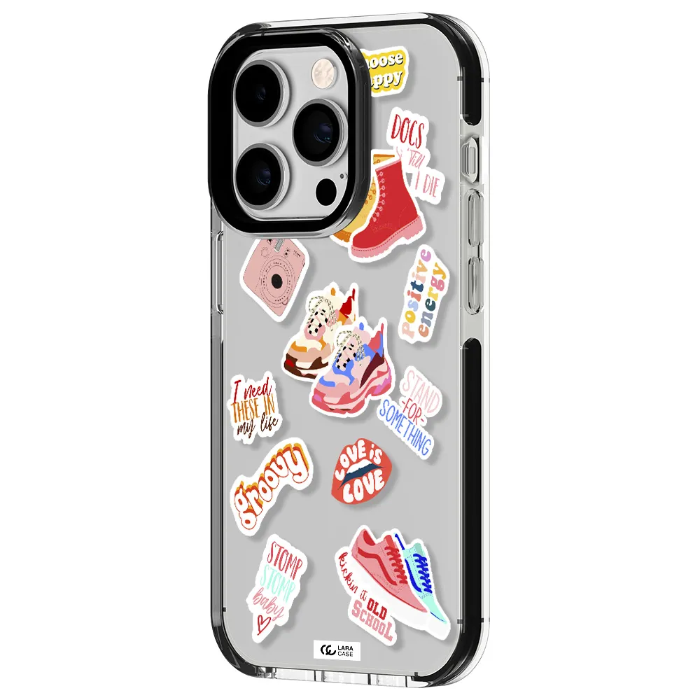 Positive Energy Apple iPhone 14 pro impact black border Case