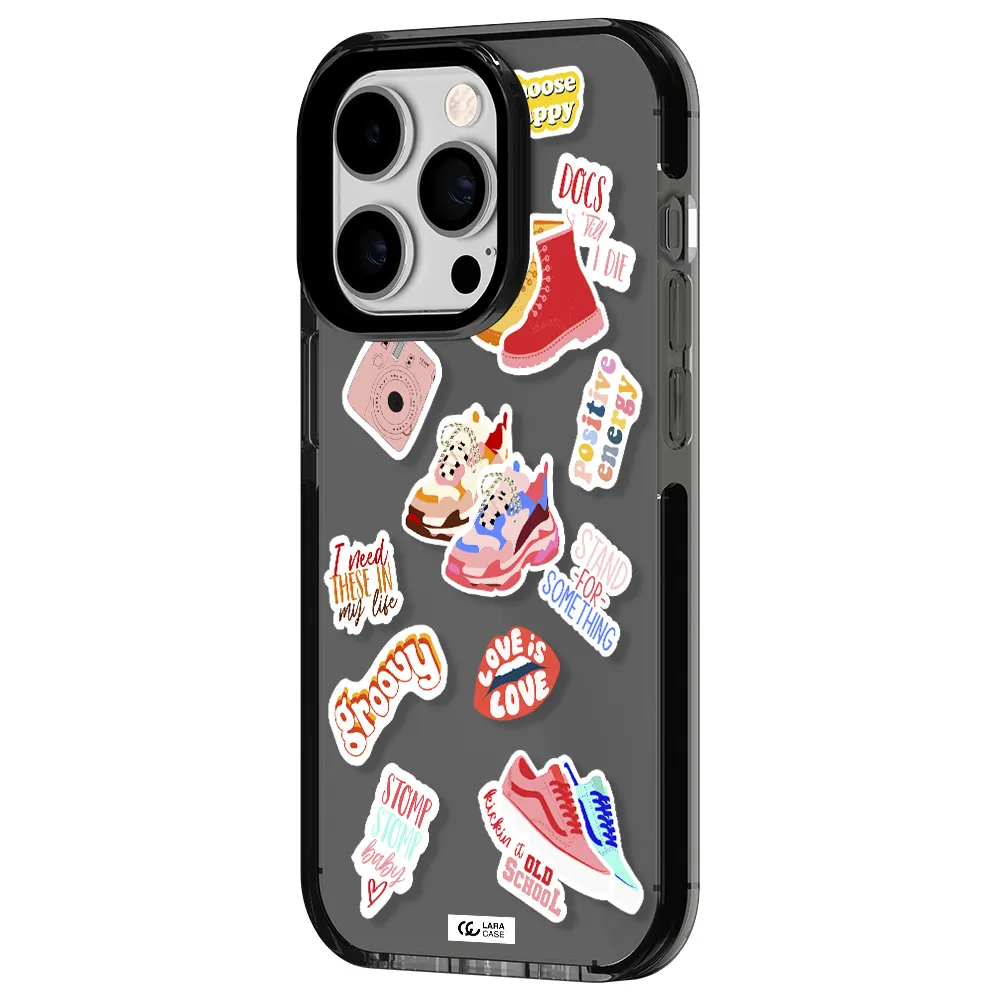 Positive Energy Apple iPhone 14 pro impact Smoke Black Case