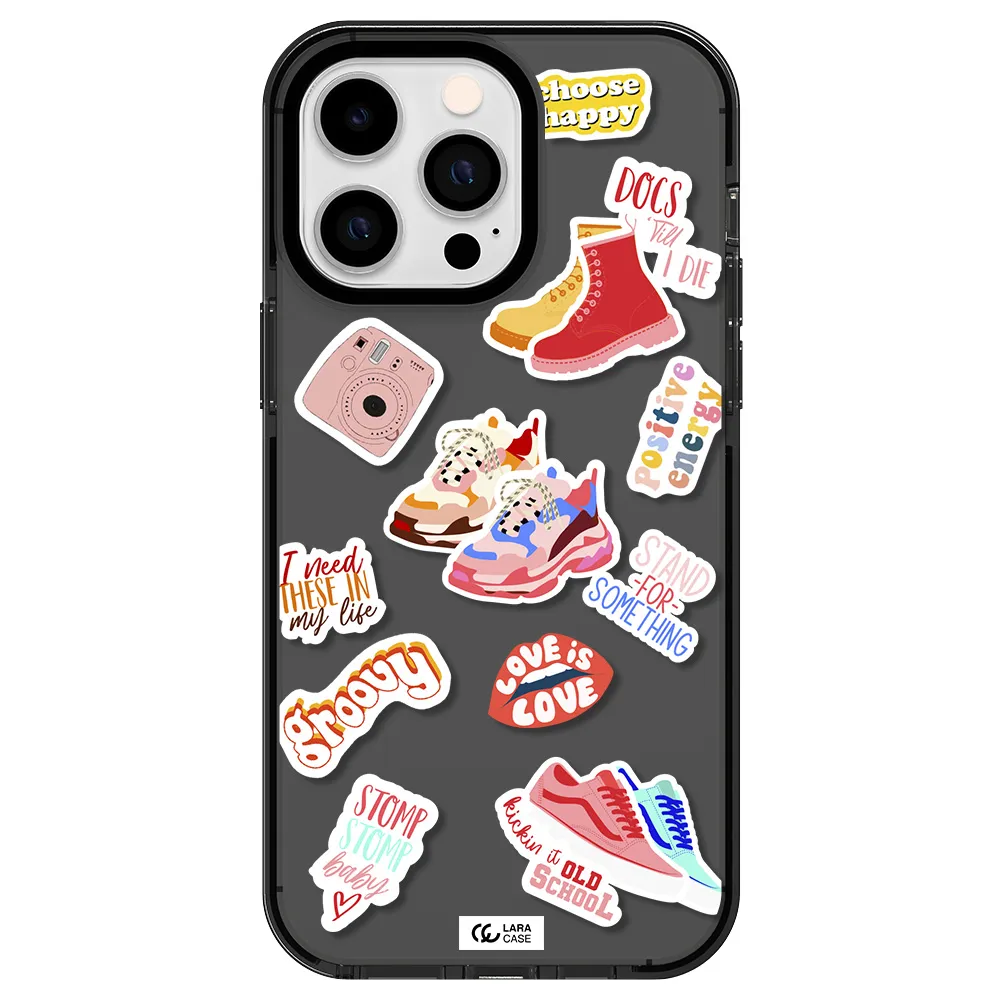 Positive Energy Apple iPhone 14 pro max impact Smoke Black Case