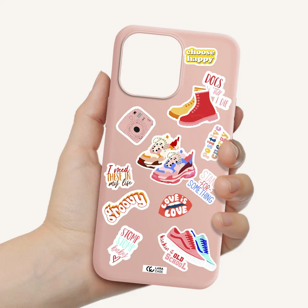 Positive Energy Apple iPhone 14 pro max Silicone pastel pink Case