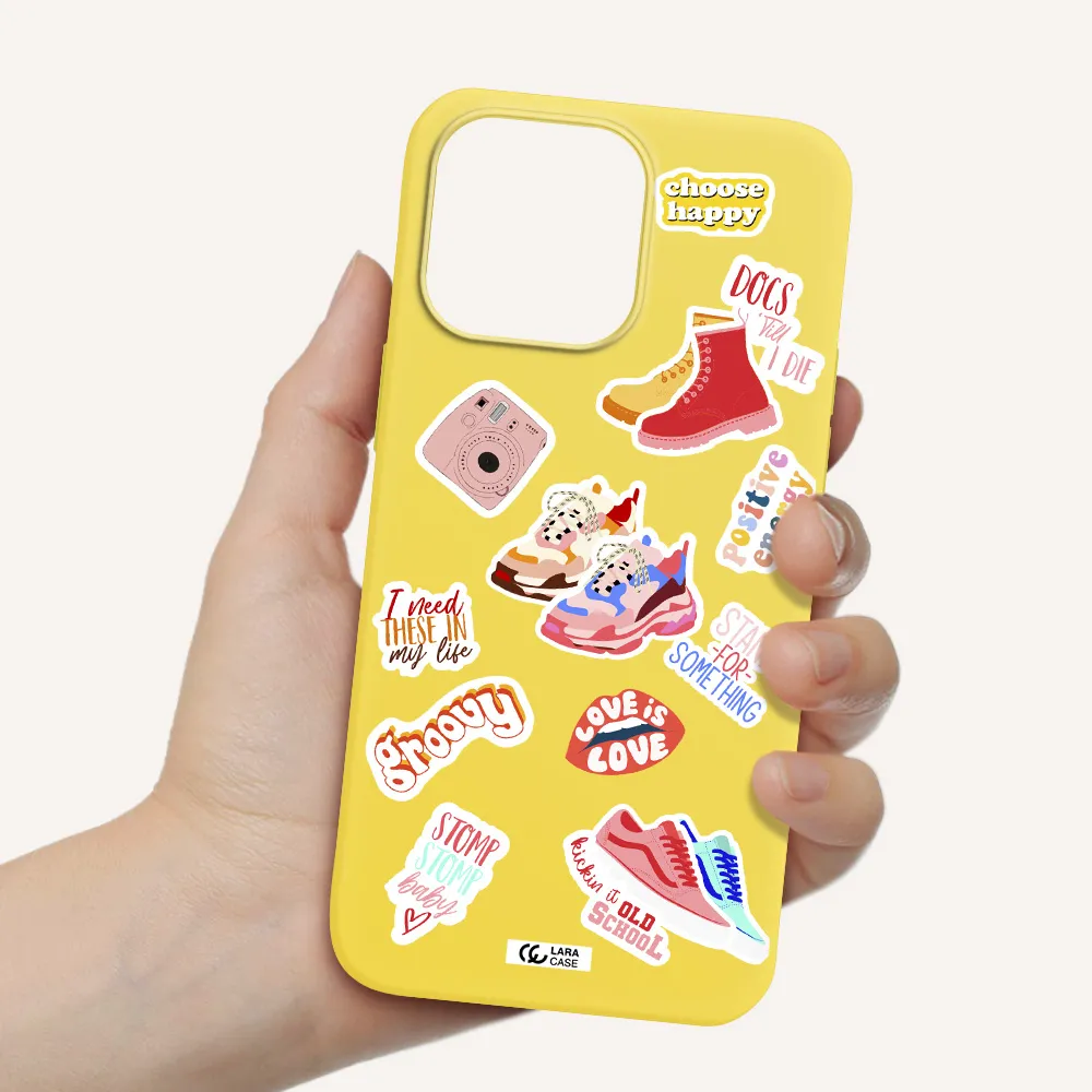 Positive Energy Apple iPhone 14 pro Silicone canary yellow Case