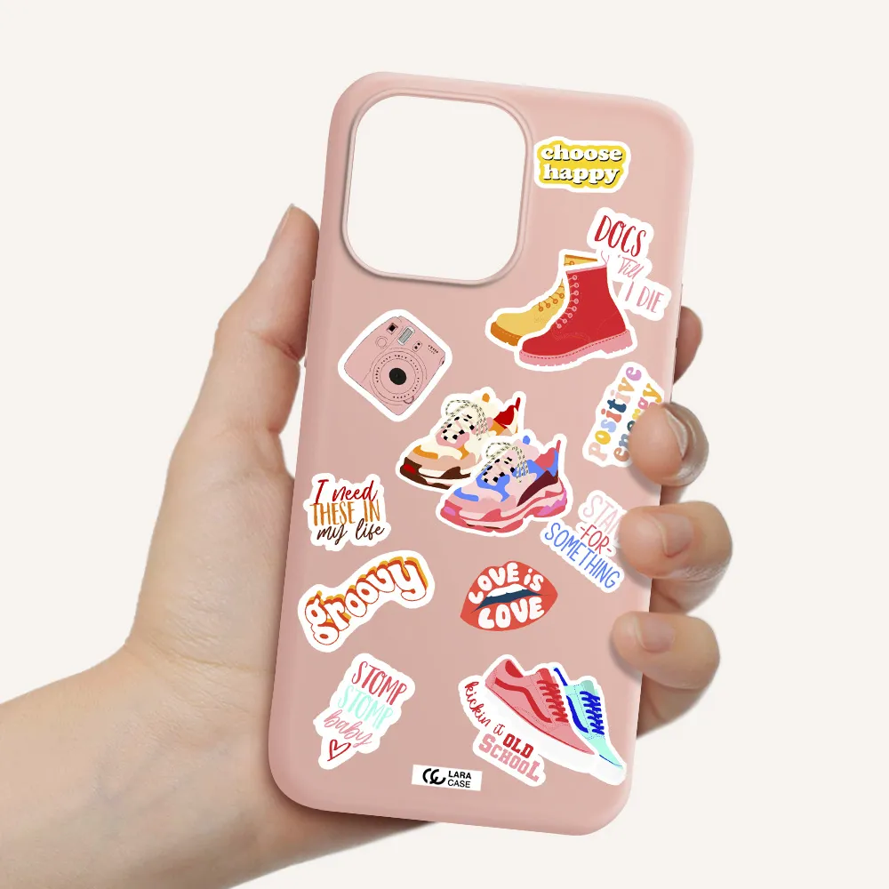 Positive Energy Apple iPhone 14 pro Silicone pastel pink Case