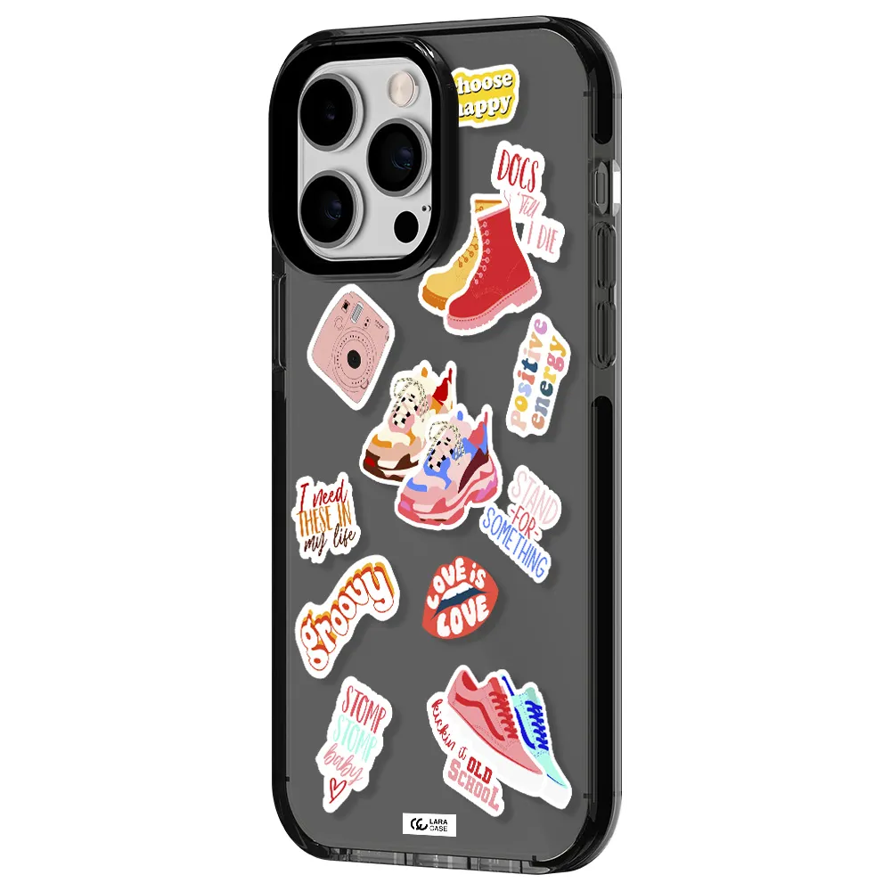 Positive Energy Apple iPhone 15 Pro impact Smoke Black Case