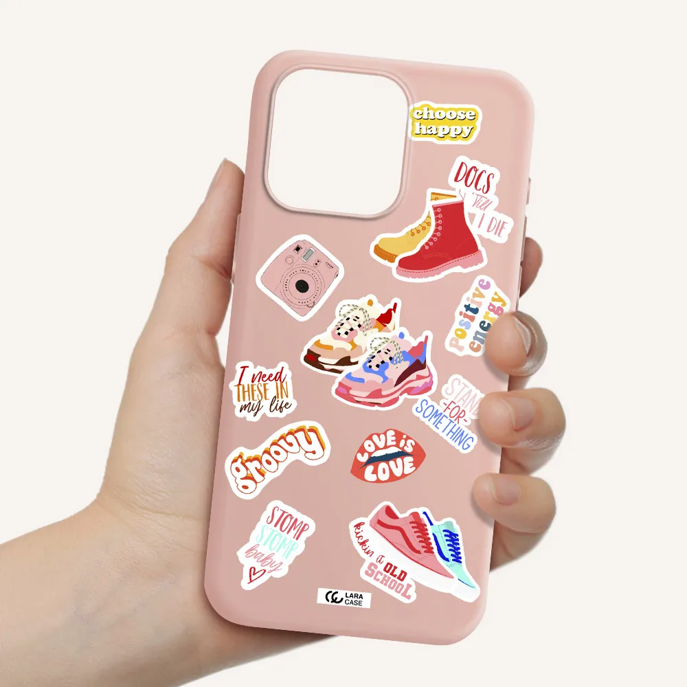 Positive Energy Apple Iphone 15 Pro max Silicone pastel pink Case