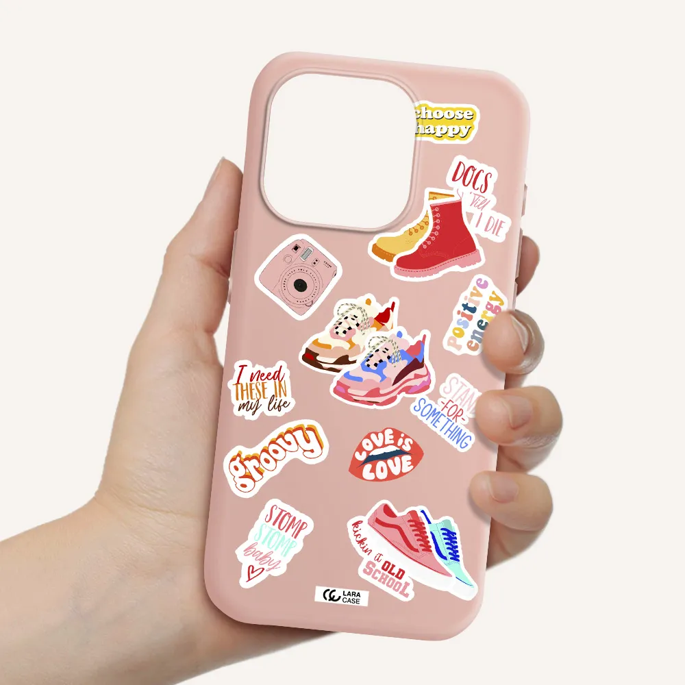 Positive Energy Apple Iphone 15 Pro Silicone Pastel Pink Case