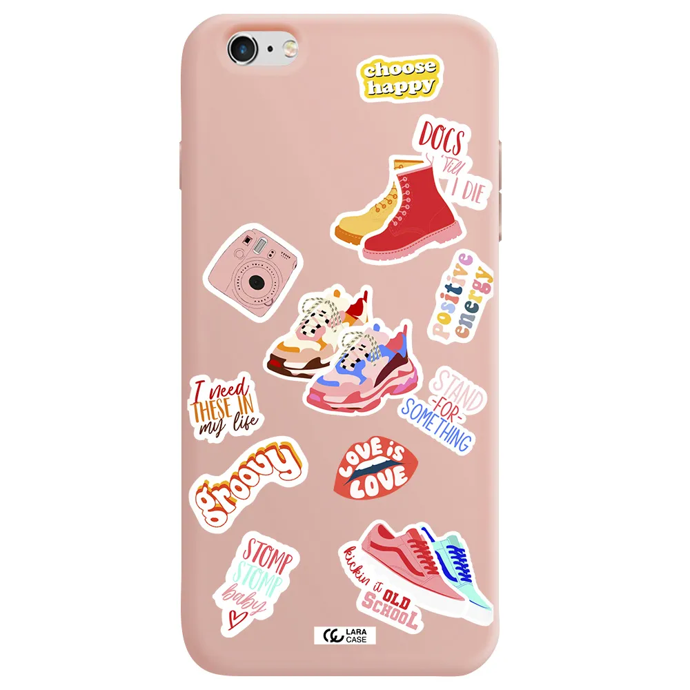 Positive Energy Apple iPhone 6 s plus Silicone pastel pink Case