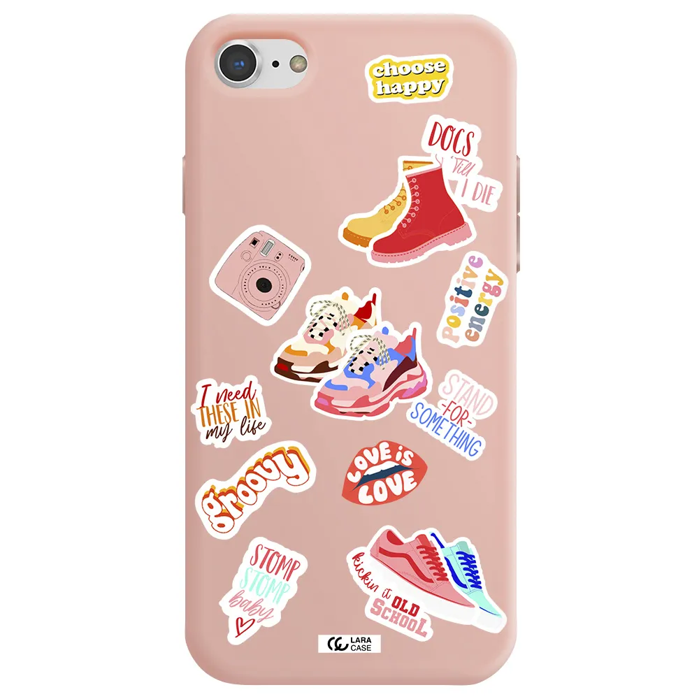 Positive Energy Apple iPhone 7 Silicone pastel pink Case