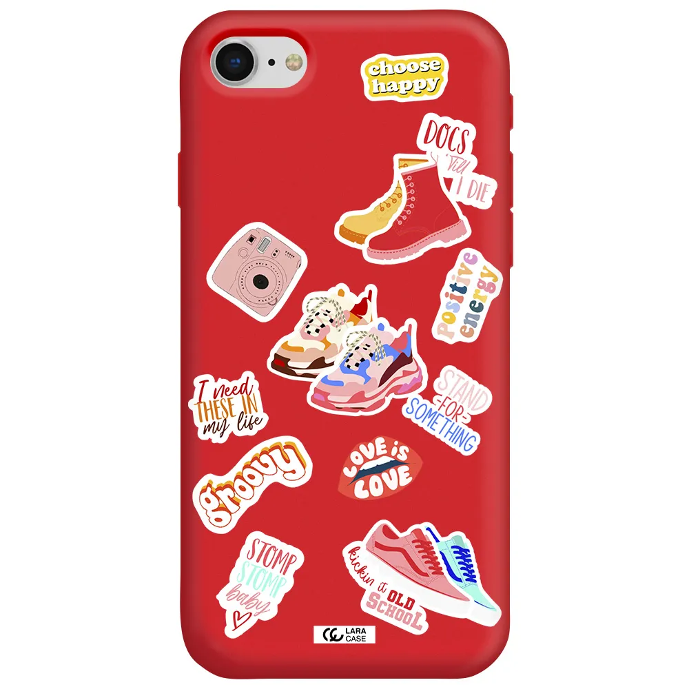 Positive Energy Apple iPhone se 2020 Silicone Imperial Red Case