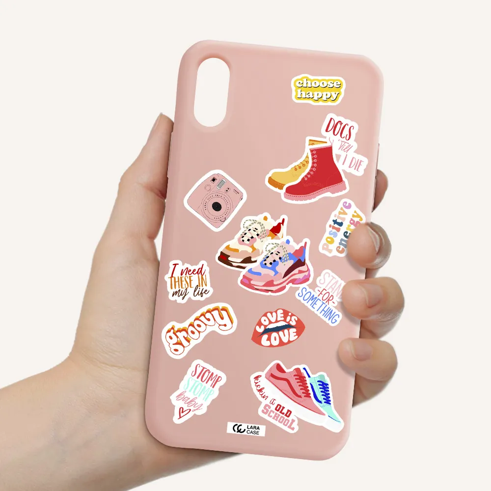 Positive Energy Apple iPhone X Silicone pastel pink Case