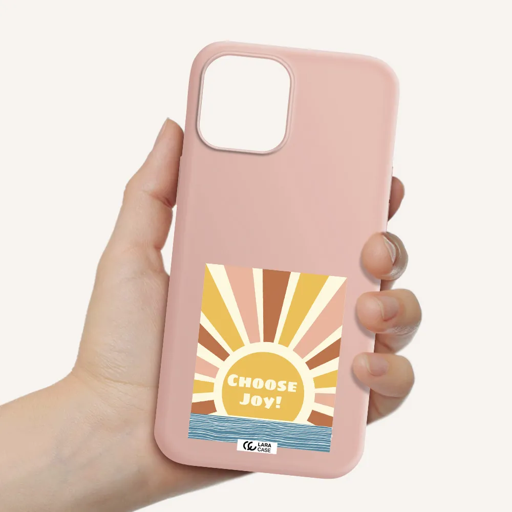 Sunshine Apple iPhone 12 pro Silicone pastel pink Case