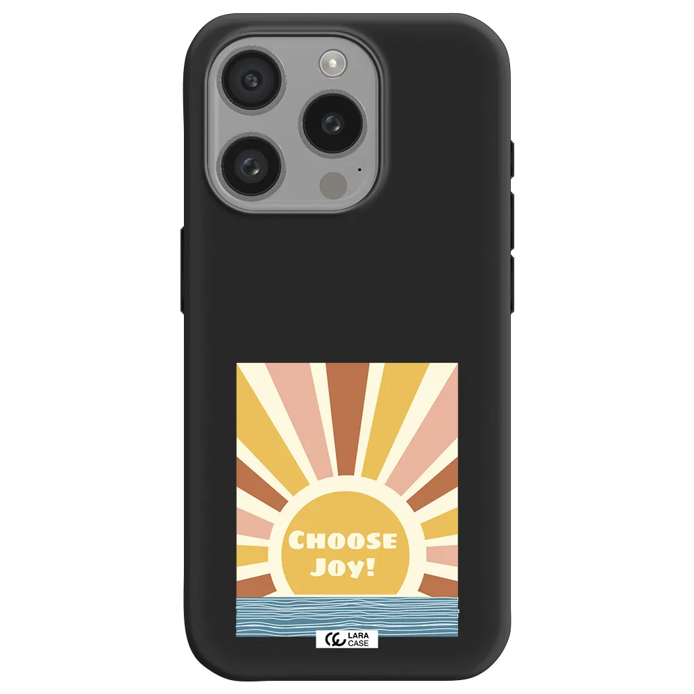 Sunshine Apple Iphone 15 Pro Silicone Black Case