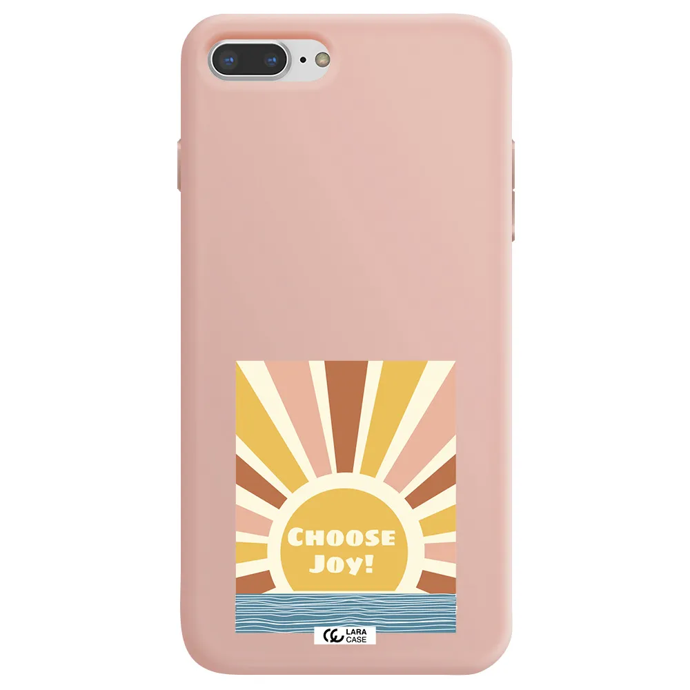 Sunshine Apple iPhone 7 plus Silicone pastel pink Case