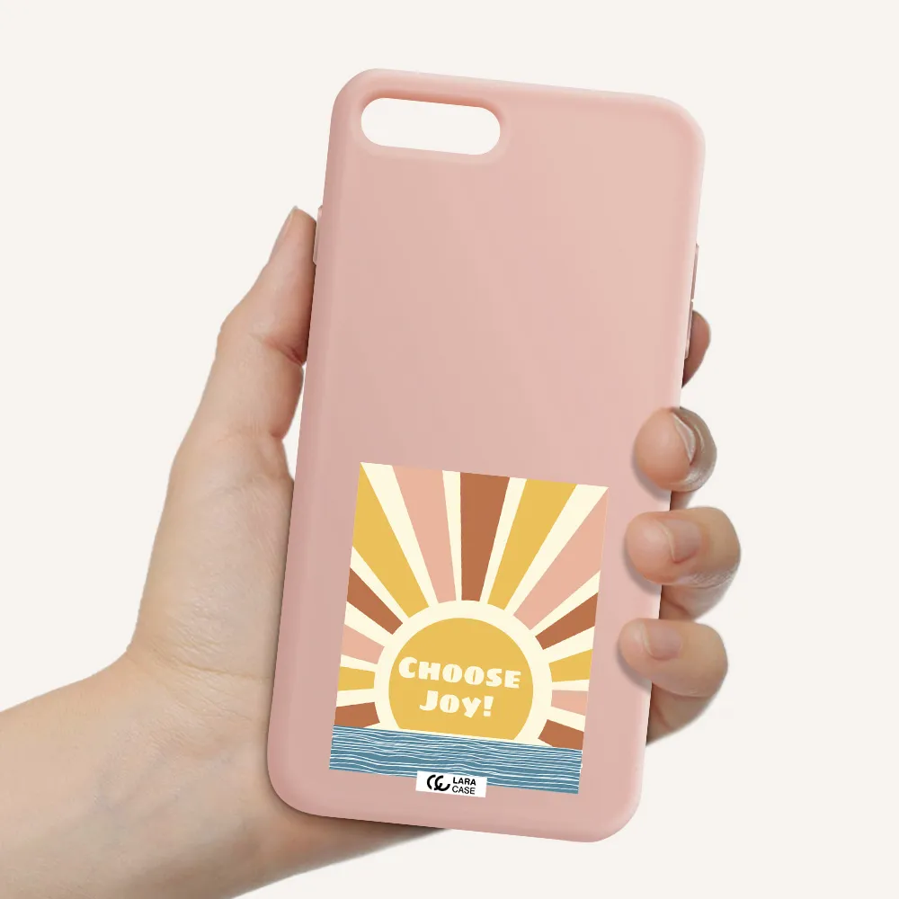 Sunshine Apple iPhone 8 plus Silicone pastel pink Case