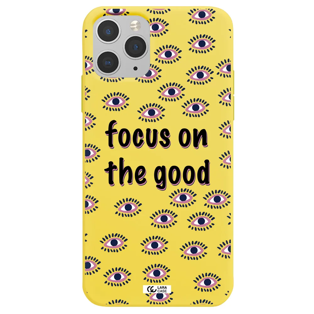 Focus On The Good Apple iPhone 11 pro max Silicone canary yellow Case