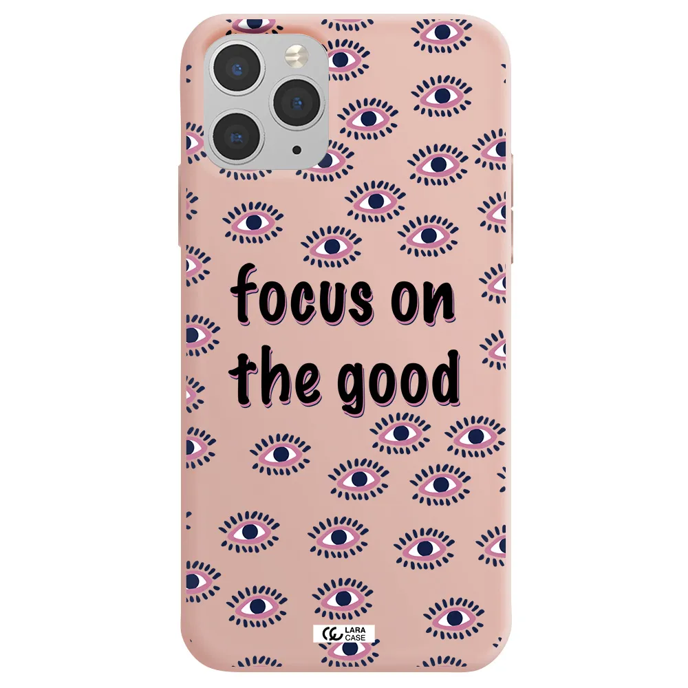Focus On The Good Apple iPhone 11 pro max Silicone pastel pink Case