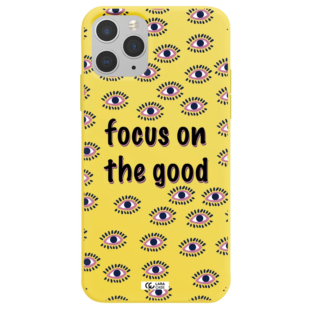 Focus On The Good Apple iPhone 11 pro Silicone canary yellow Case
