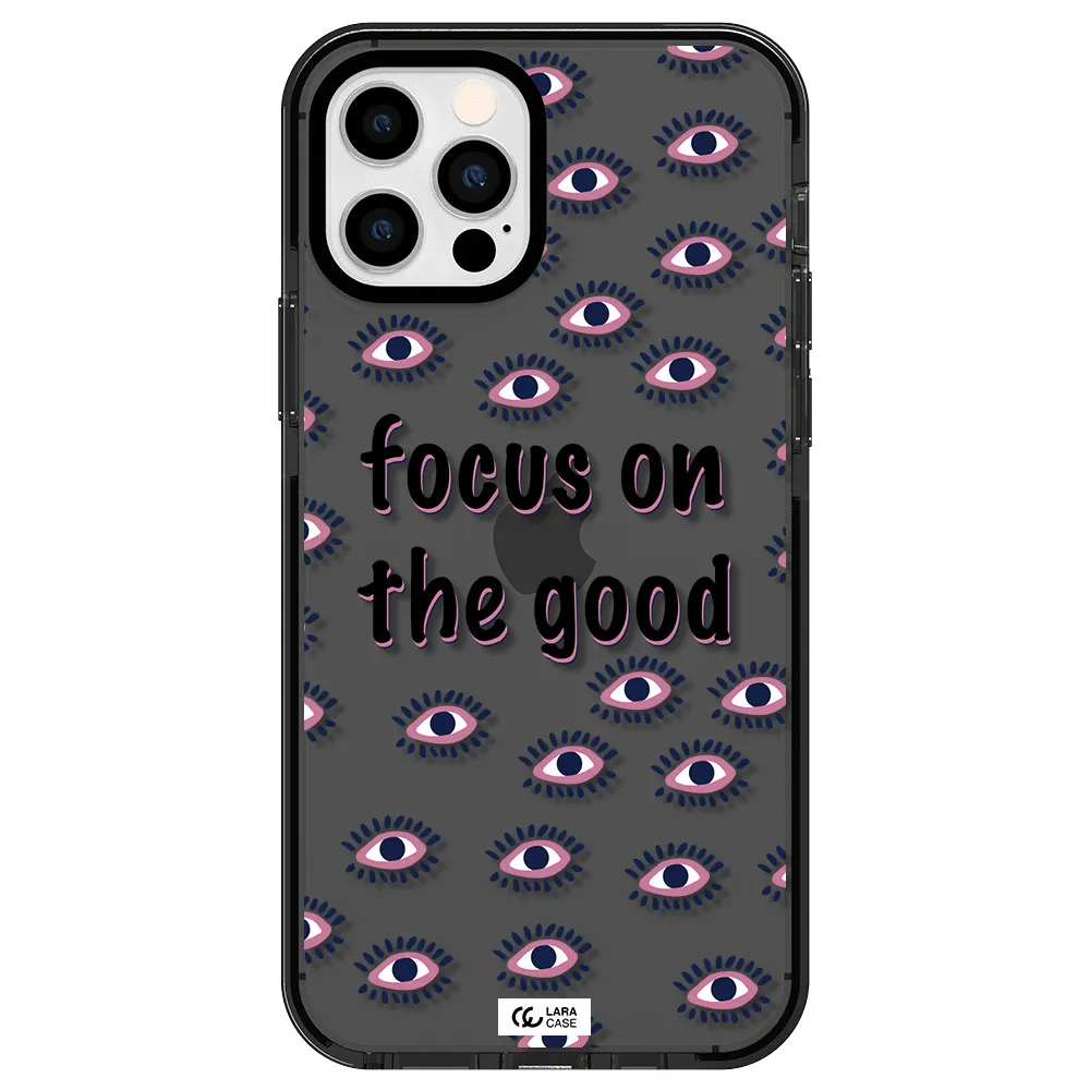 Focus On The Good Apple iPhone 12 pro impact Smoke Black Case