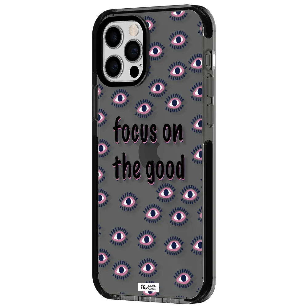 Focus On The Good Apple iPhone 12 pro impact Smoke Black Case