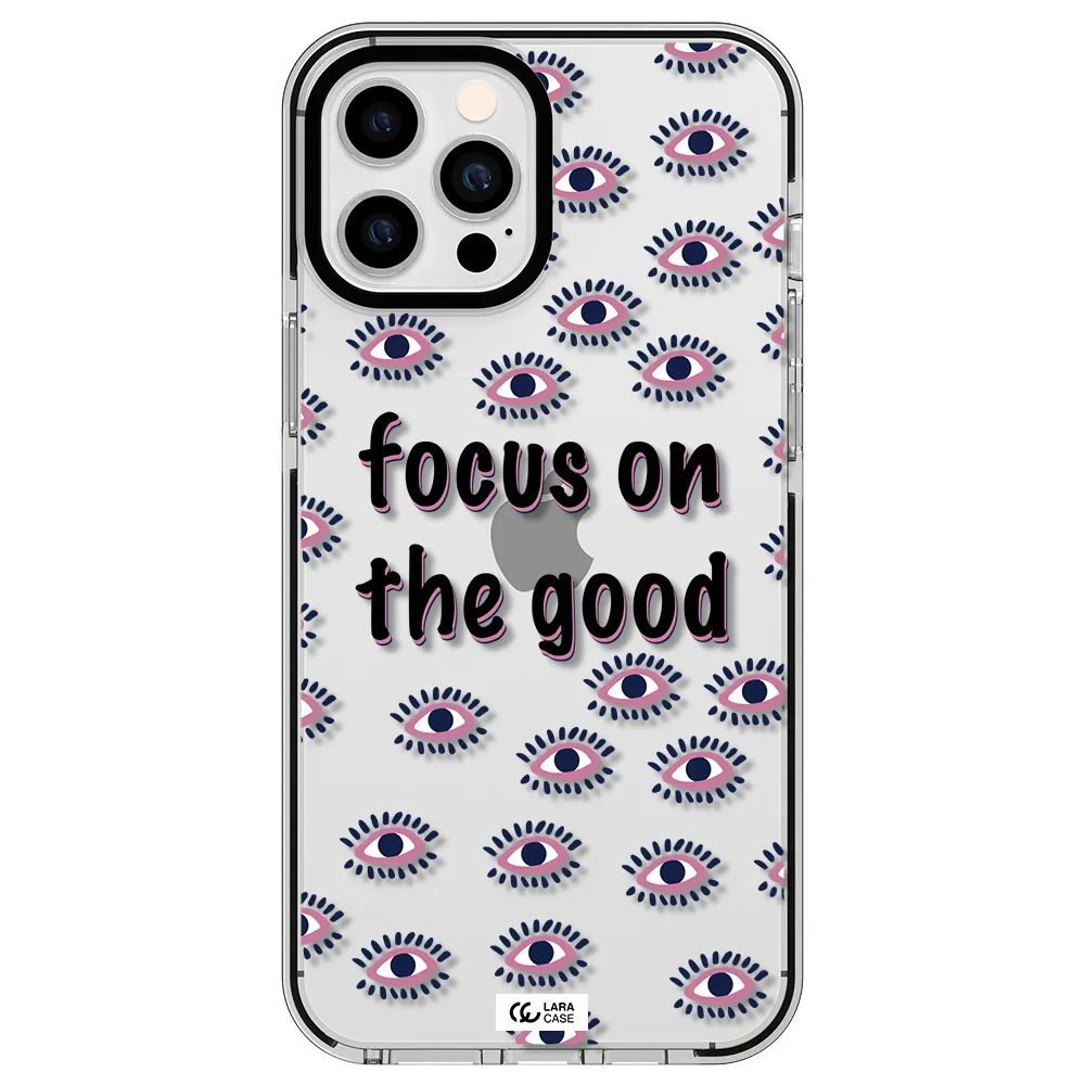 Focus On The Good Apple iPhone 12 pro max impact black border Case