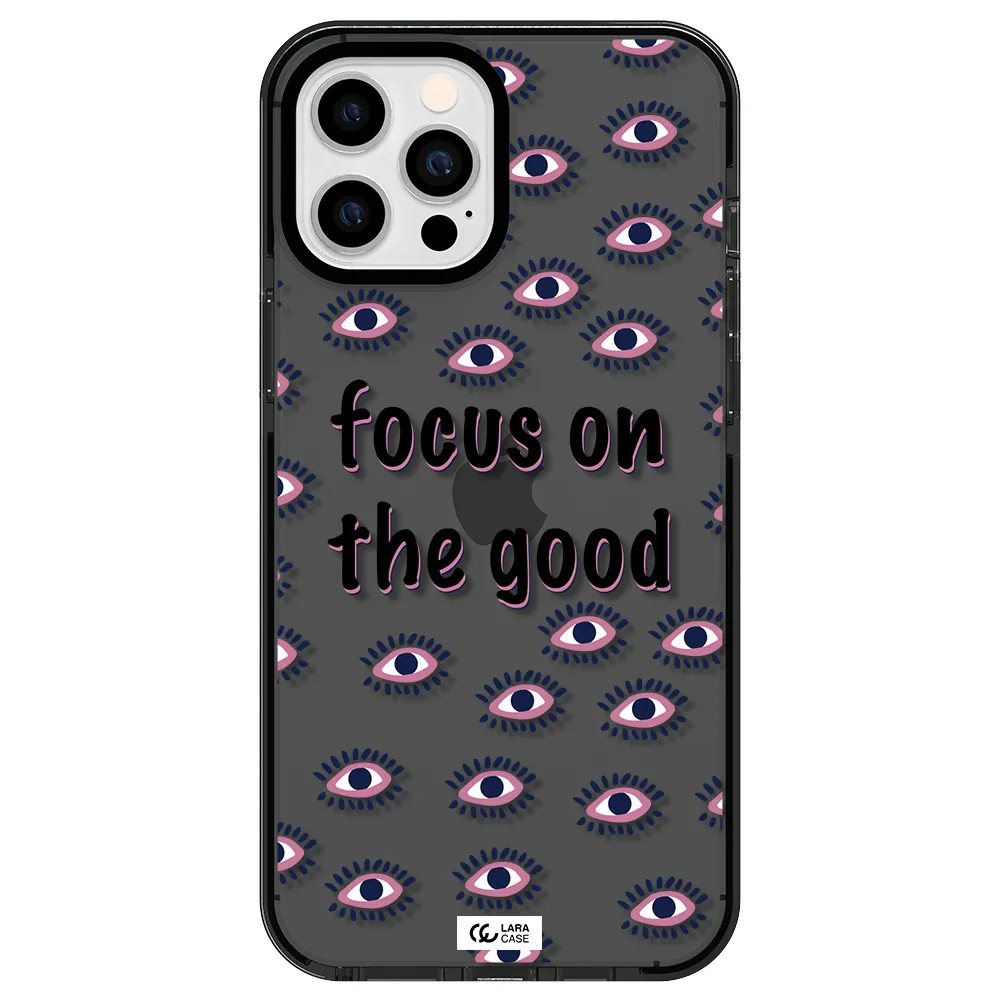 Focus On The Good Apple iPhone 12 pro max impact Smoke Black Case