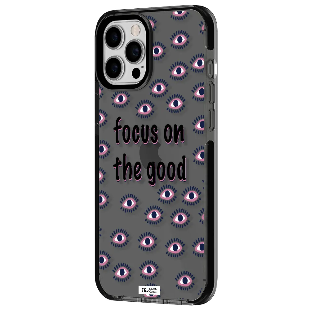 Focus On The Good Apple iPhone 12 pro max impact Smoke Black Case