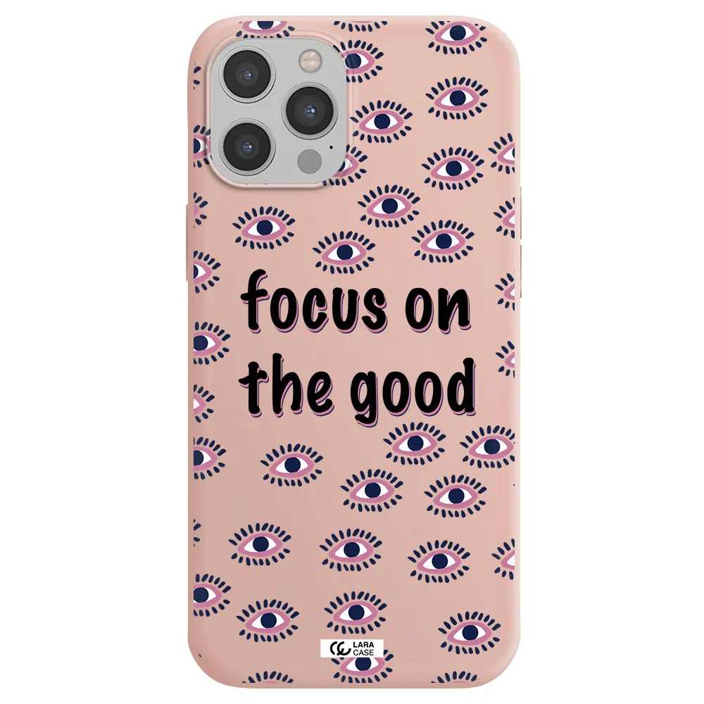 Focus On The Good Apple iPhone 12 pro max Silicone pastel pink Case