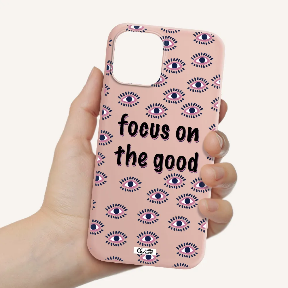 Focus On The Good Apple iPhone 12 pro max Silicone pastel pink Case
