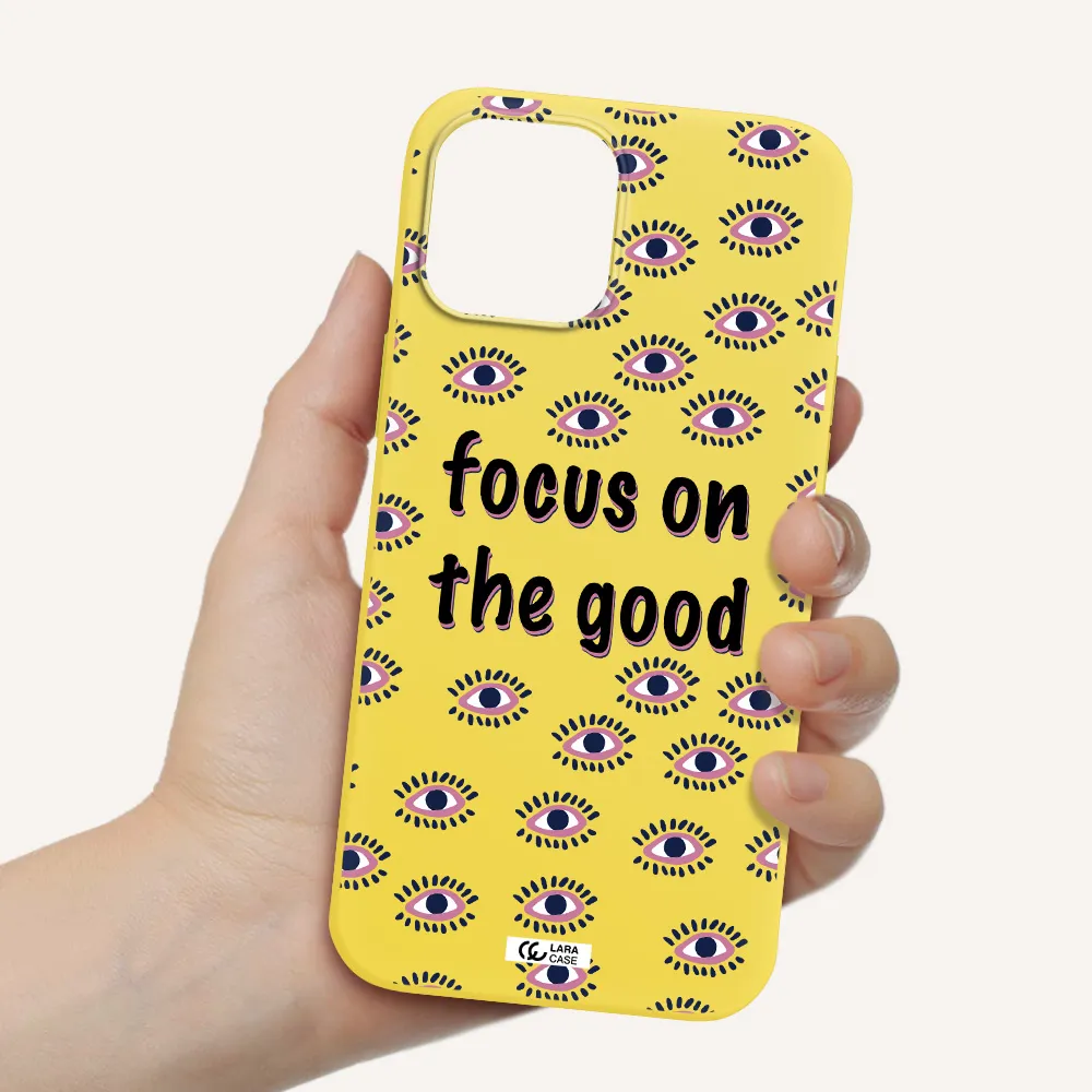 Focus On The Good Apple iPhone 12 pro Silicone canary yellow Case