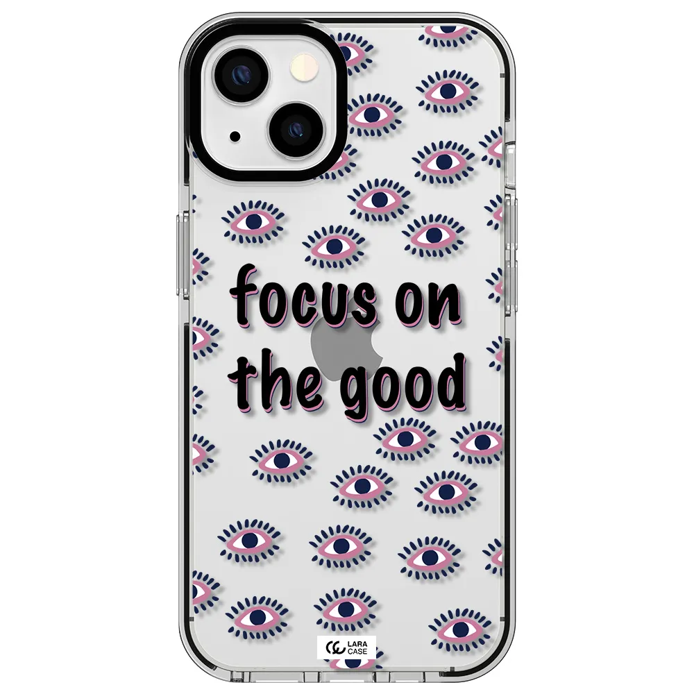 Focus On The Good Apple iPhone 13 impact black border Case