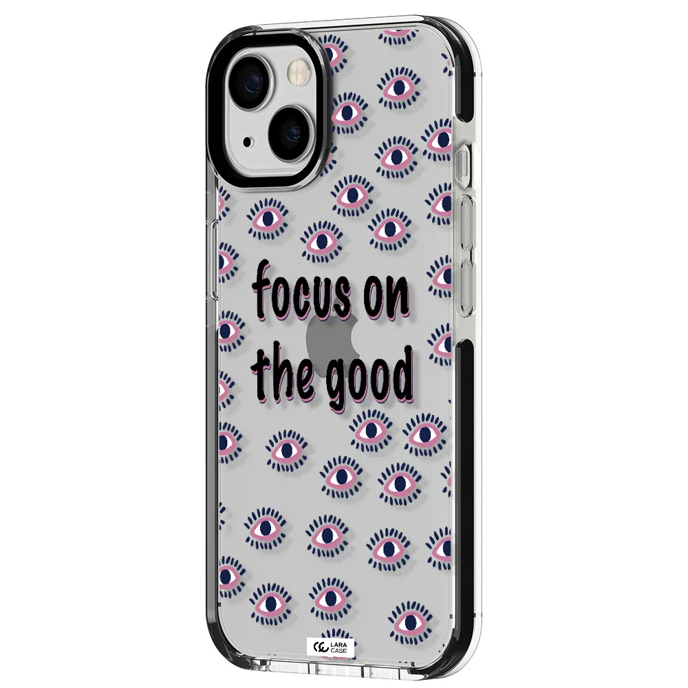 Focus On The Good Apple iPhone 13 impact black border Case