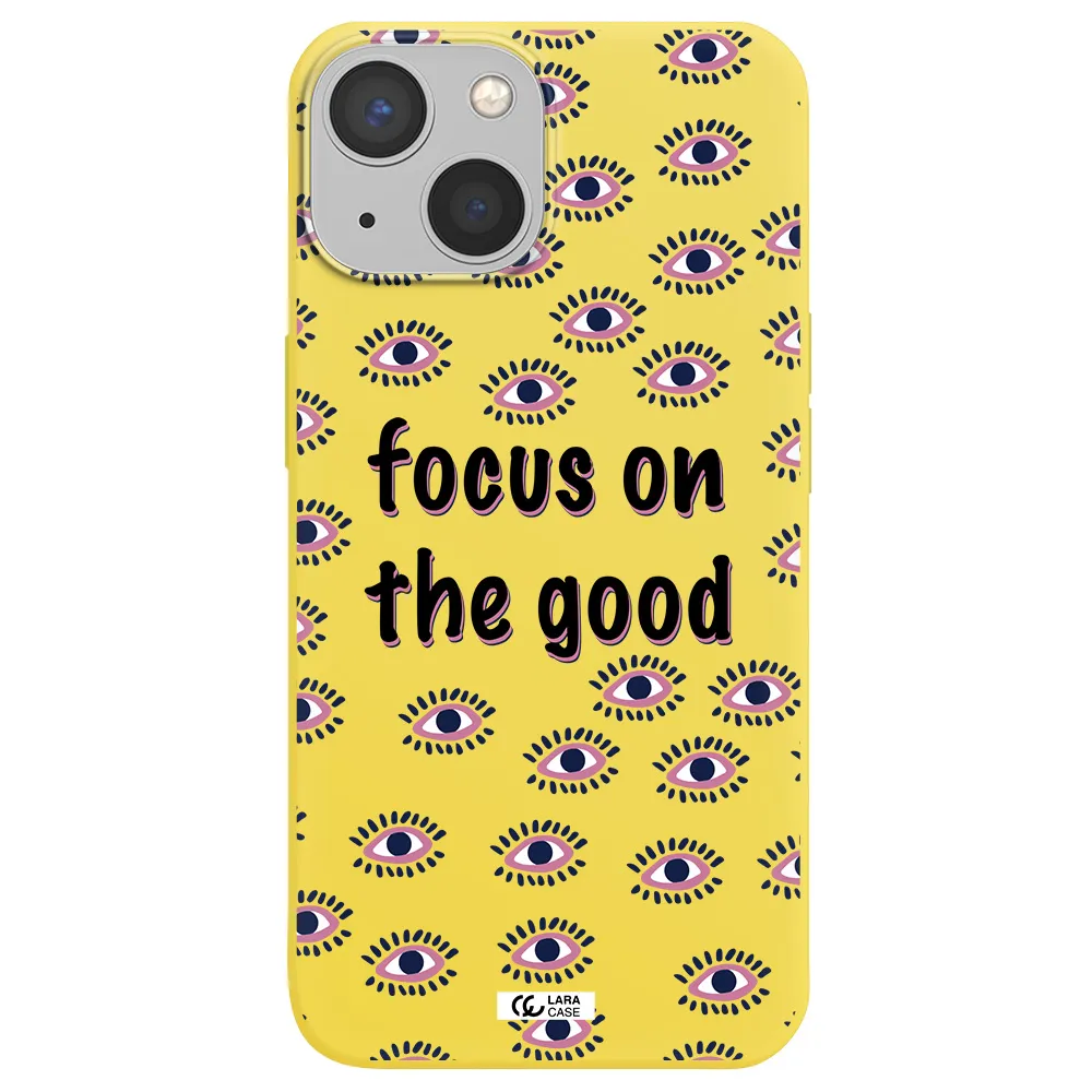 Focus On The Good Apple iPhone 13 mini Silicone canary yellow Case