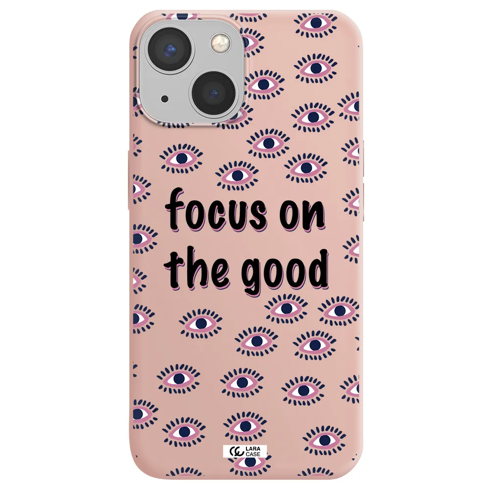 Focus On The Good Apple iPhone 13 mini Silicone pastel pink Case