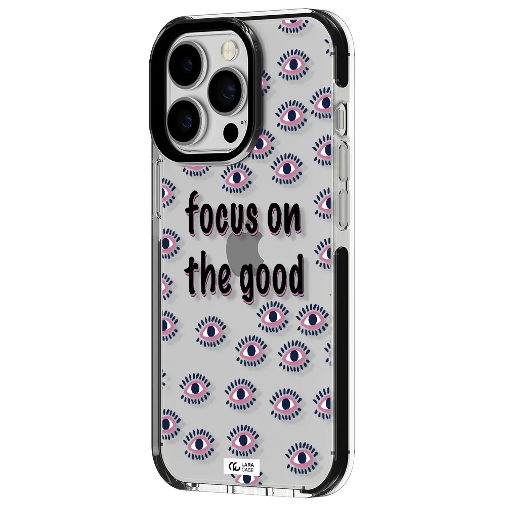 Focus On The Good Apple iPhone 13 Pro impact black border Case