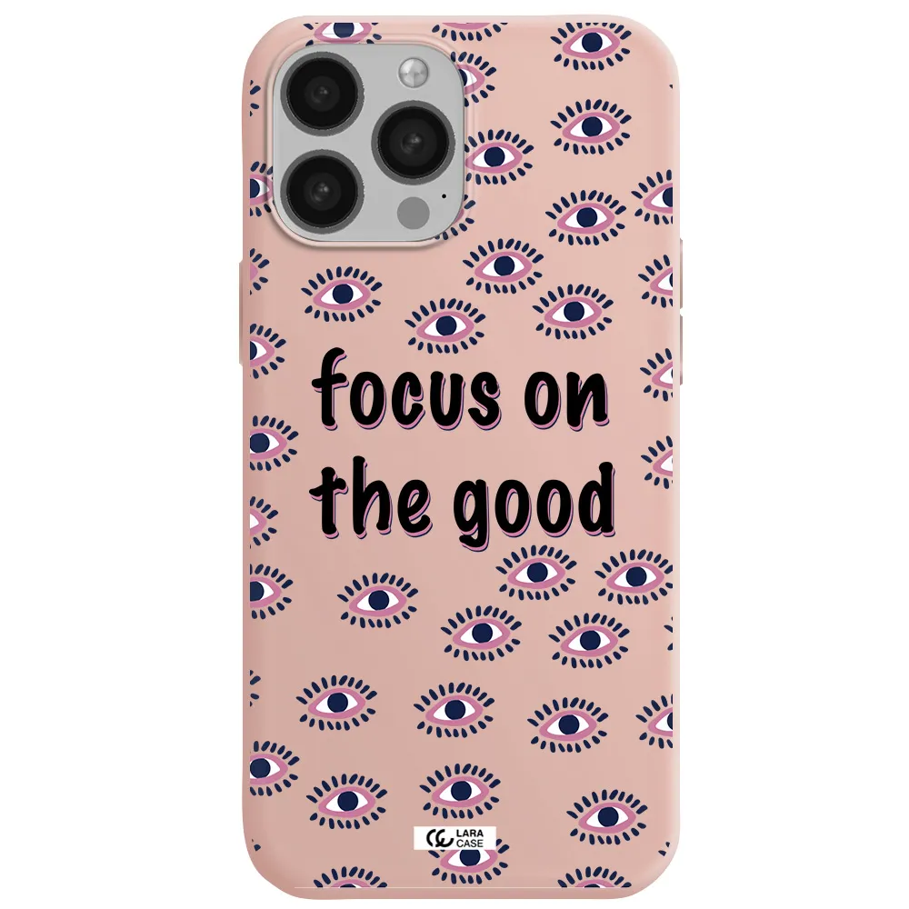 Focus On The Good Apple iPhone 13 Pro Max Silicone pastel pink Case