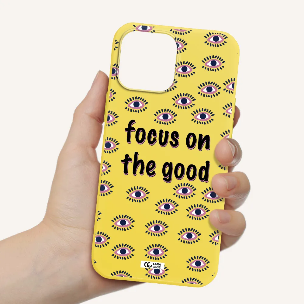 Focus On The Good Apple iPhone 13 Pro Silicone canary yellow Case