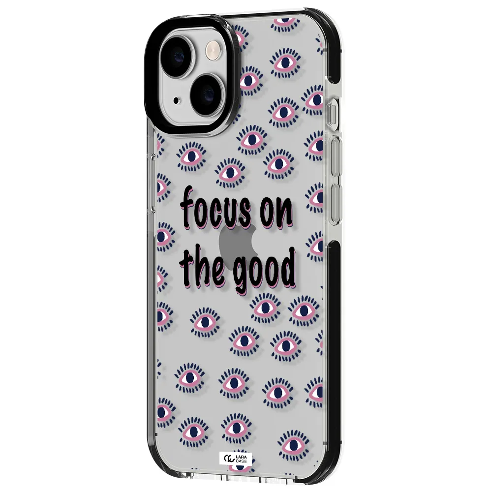 Focus On The Good Apple iPhone 14 impact black border Case