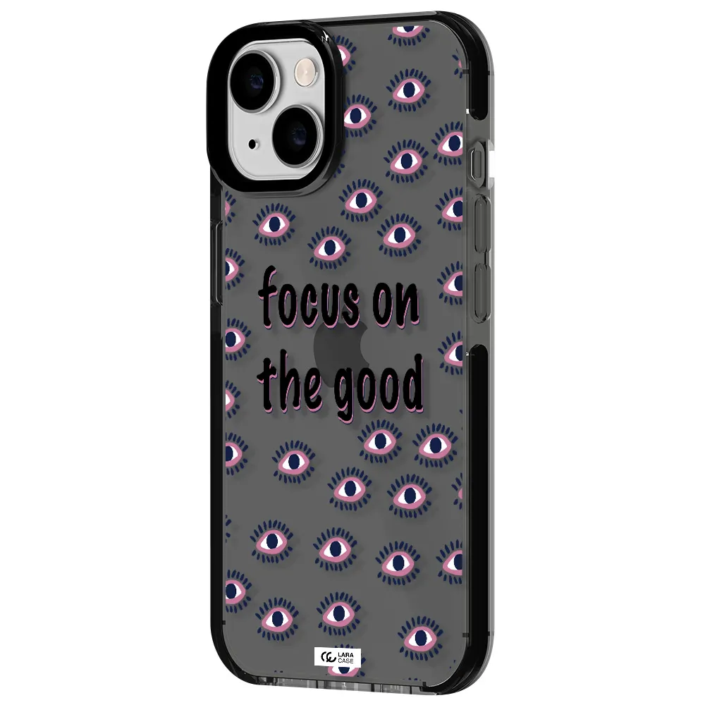 Focus On The Good Apple iPhone 14 impact Smoke Black Case