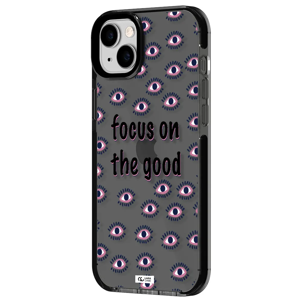 Focus On The Good Apple iPhone 14 plus impact Smoke Black Case