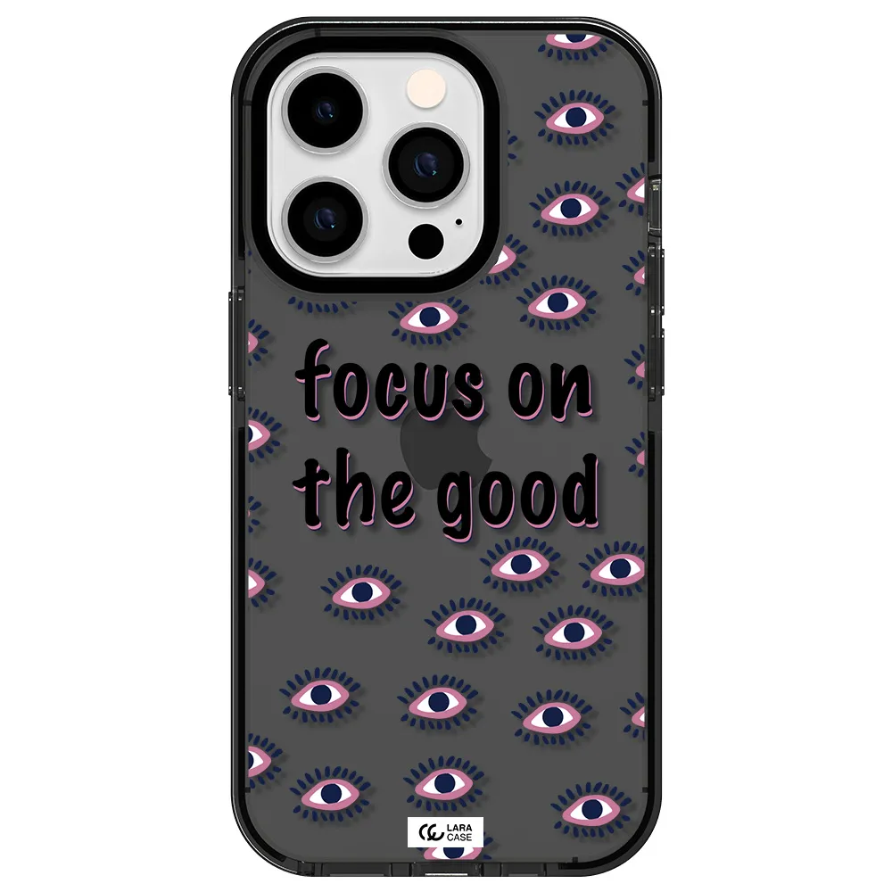 Focus On The Good Apple iPhone 14 pro impact Smoke Black Case