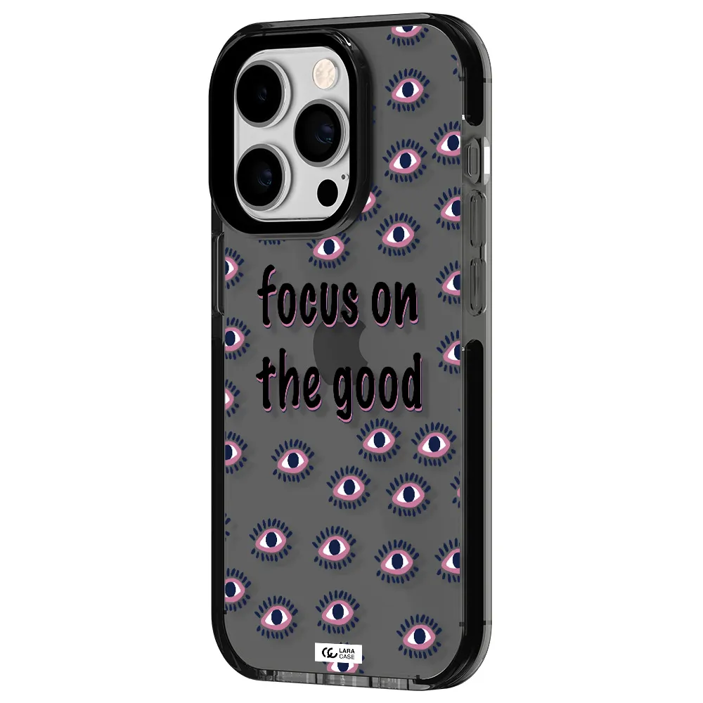 Focus On The Good Apple iPhone 14 pro impact Smoke Black Case